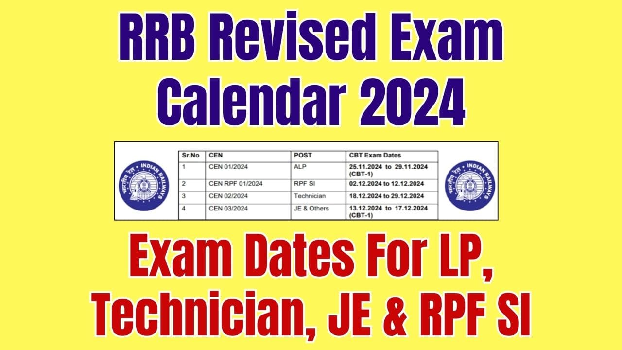 RRB Revised Exam Calendar 2024