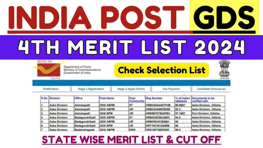 GDS 4th Merit List 2024