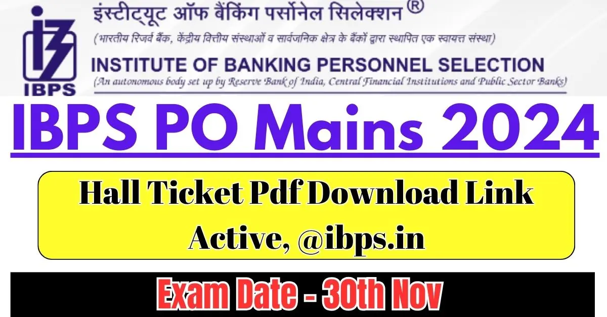 IBPS PO Mains Hall Ticket 2024